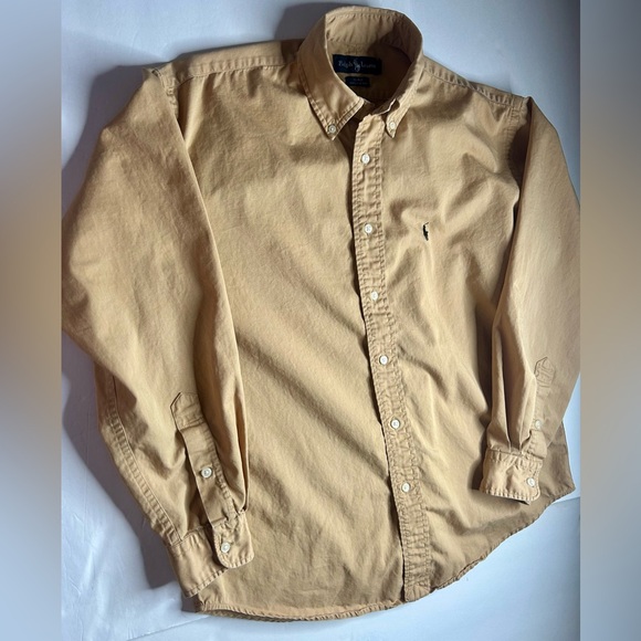 Ralph Lauren Men's Camel Button Down Blake 100% cotton Shirt size medium EUC - Picture 13 of 13